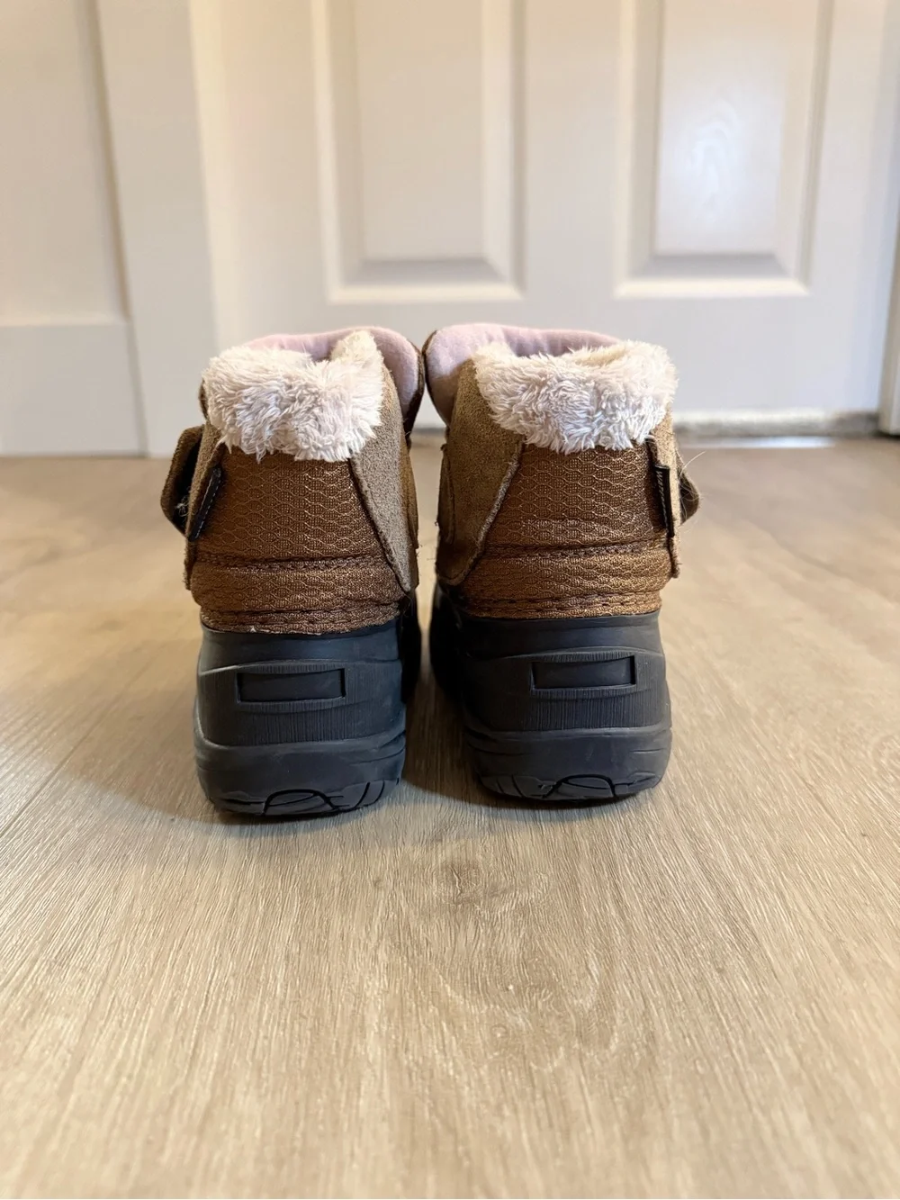 The North Face Brown Kids Snow Boots with Black Rubber Sole